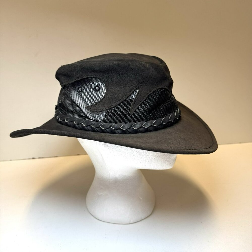 Jacaru Australia Blaze Outback Leather Cowboy Hat Dark Brown Size Medium